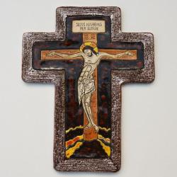 krzyż,ikona,Chrystus,ceramika,obrazek - Ceramika i szkło - Wyposażenie wnętrz