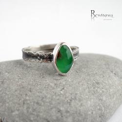 zielony kamień,chryzopraz,pierścionek - Pierścionki - Biżuteria