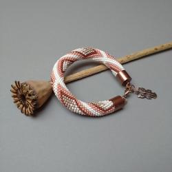bead crochet,bransoletka,szydełkowa,z wzorkiem - Bransoletki - Biżuteria