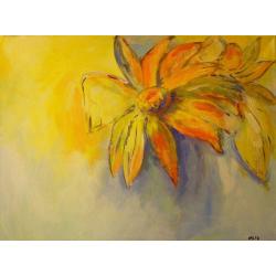 kwiaty,żółte,abstrakcja,pomarańcz - Obrazy - Wyposażenie wnętrz