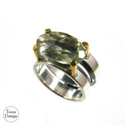zielony ametyst,srebrny pierścionek,pierścionek - Pierścionki - Biżuteria