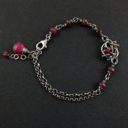 bransoletka,rubin,wire-wrapping - Bransoletki - Biżuteria