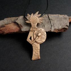 szaman,amulet,biżuteria artystyczna,brąz - Wisiory - Biżuteria