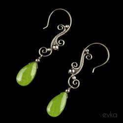 jadeit,kolczyki z jadeitem,wire wrapping - Kolczyki - Biżuteria