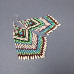 kolczyki indiańskie,długie,kolorowe, - Kolczyki - Biżuteria