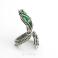 Pierścionki wire wrapping,srebrny pierścień,onyks zielony