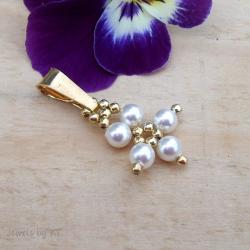 kwiatki,romantyczny,perły,lekki - Wisiory - Biżuteria