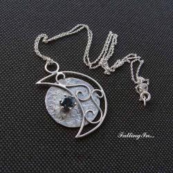 wisiorek,z topazem,księżyc,romantyczny,srebro - Wisiory - Biżuteria