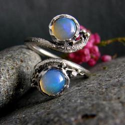 srebro,opal,pierścionek - Pierścionki - Biżuteria
