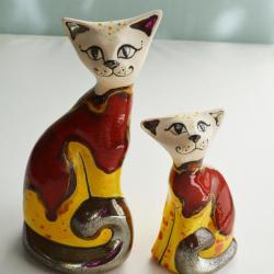 Beata Kmieć,kot,kotki,figurka,ceramika - Komplety - Wyposażenie wnętrz