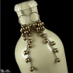 kolczyki,perły,swarovski,mosiądz,ślubne,długie - Kolczyki - Biżuteria