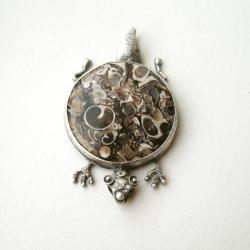 srebrny wisior,żółw,smok,jaspis żółwi - Wisiory - Biżuteria