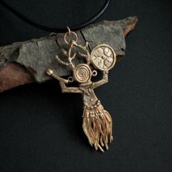 szaman,amulet,biżuteria artystyczna,brąz - Wisiory - Biżuteria