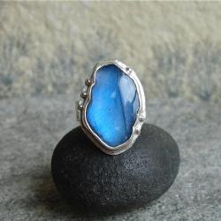 niebieski labradoryt,błękit,pierścień - Pierścionki - Biżuteria