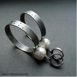 srebro,perły,big,masywne,obręcze - Kolczyki - Biżuteria