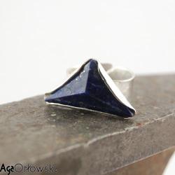 minimalizm,lapis lazuli,srebro,pierścionek - Pierścionki - Biżuteria