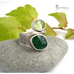 zielone kamienie,zieleń - Pierścionki - Biżuteria
