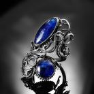 Pierścionki srebrny,pierścionek,kianit,wire-wrapping,niebieski