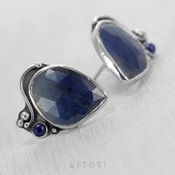 litori,handmade,kolczyki,szafir,lapis lazuli - Kolczyki - Biżuteria
