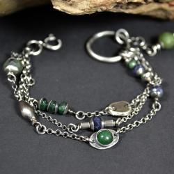 bransoleta w zieleniach,bransoleta z kamieniami - Bransoletki - Biżuteria