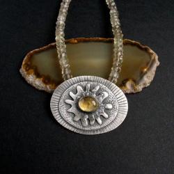 biżuteria srebrna,naszyjnik z cytrynem,fiann - Naszyjniki - Biżuteria