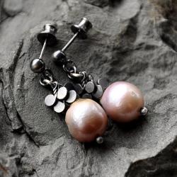 Surowe perły- Srebrne kolczyki - Kolczyki - Biżuteria