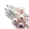 Kolczyki ślubne kolczyki z perłami Swarovski różowe