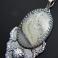 Naszyjniki srebrny,wisior,z agatem mszystym,z perłą