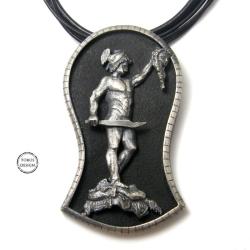 srebrny wisior,duży wisior,Perseusz,mitologia, - Wisiory - Biżuteria