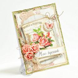 życzenia,na każdą okazję,róże - Kartki okolicznościowe - Akcesoria