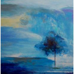 drzewo,abstrakcja,niebieski,szary - Obrazy - Wyposażenie wnętrz