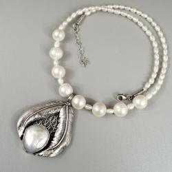 naszyjnik z perłą na perłach - Naszyjniki - Biżuteria