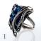 Pierścionki srebrny pierścionek,kwarc tytanowy,niebieski,