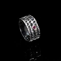 pierścień krata z rodolitem - Pierścionki - Biżuteria