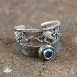 srebrny pierścionek ze spinelem - Pierścionki - Biżuteria