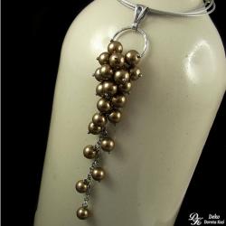 wisiorek,perły,swarovski,antyczne,długi,elegancki - Wisiory - Biżuteria