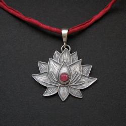 kwiat lotosu,wisior,biżuteria artystyczna,fiann - Wisiory - Biżuteria