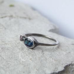 Indygolit,pierścionek duo z niebieskim turmalinem - Pierścionki - Biżuteria