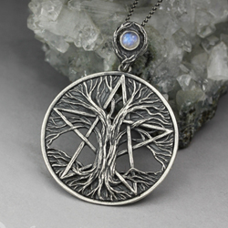 pentakl,pentagram,drzewo życia,natura,magia - Wisiory - Biżuteria