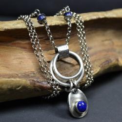 długi naszyjnik,naszyjnik z lapis lazuli - Naszyjniki - Biżuteria
