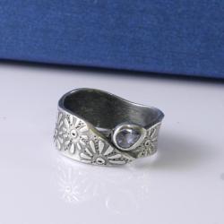 srebrny pierścionek,jedyny taki,handmade - Pierścionki - Biżuteria