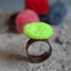 pierścionek miedź miękki seledyn zieleń pastelowy - Pierścionki - Biżuteria