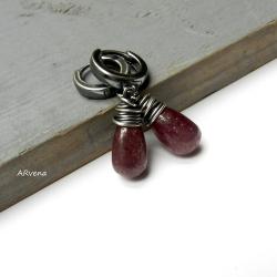eleganckie,rubinowe sople - Kolczyki - Biżuteria