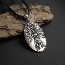 biżuteria srebrna,drzewo,unikat,rękodzieło, - Wisiory - Biżuteria
