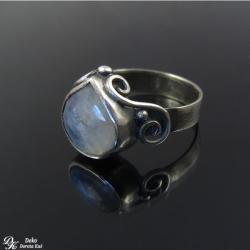 pierścionek,kamień księżycowy,elegancki,12,srebro, - Pierścionki - Biżuteria