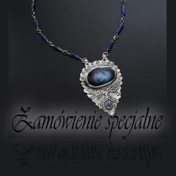 srebrny,z opalem dendrytowym,baśniowy - Naszyjniki - Biżuteria