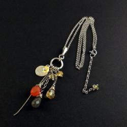 srebrny naszyjnik z minerałami - Komplety - Biżuteria