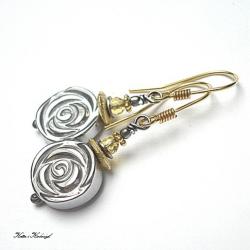 eleganckie,romantyczne,róże - Kolczyki - Biżuteria
