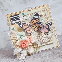ślub,kwiaty,motyle - Kartki okolicznościowe - Akcesoria
