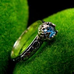 Nehesi,pierścień,srebrny,elfy,topaz,london - Pierścionki - Biżuteria